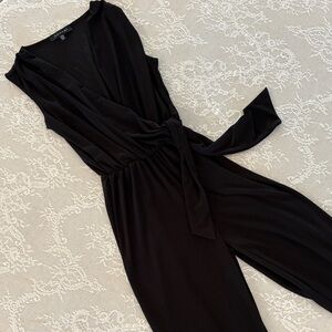 Tahari Black Ankle Length Sleeveless Jumpsuit